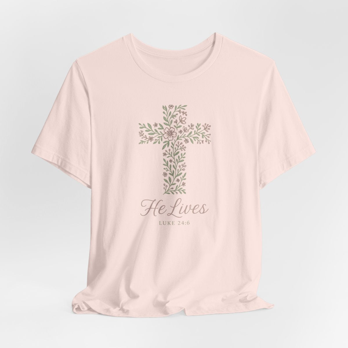 He Lives Floral Cross