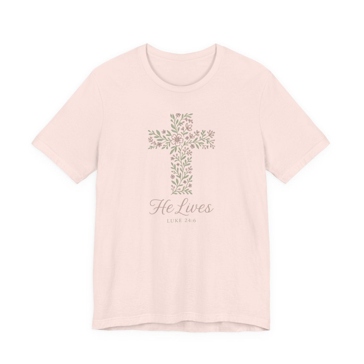 He Lives Floral Cross