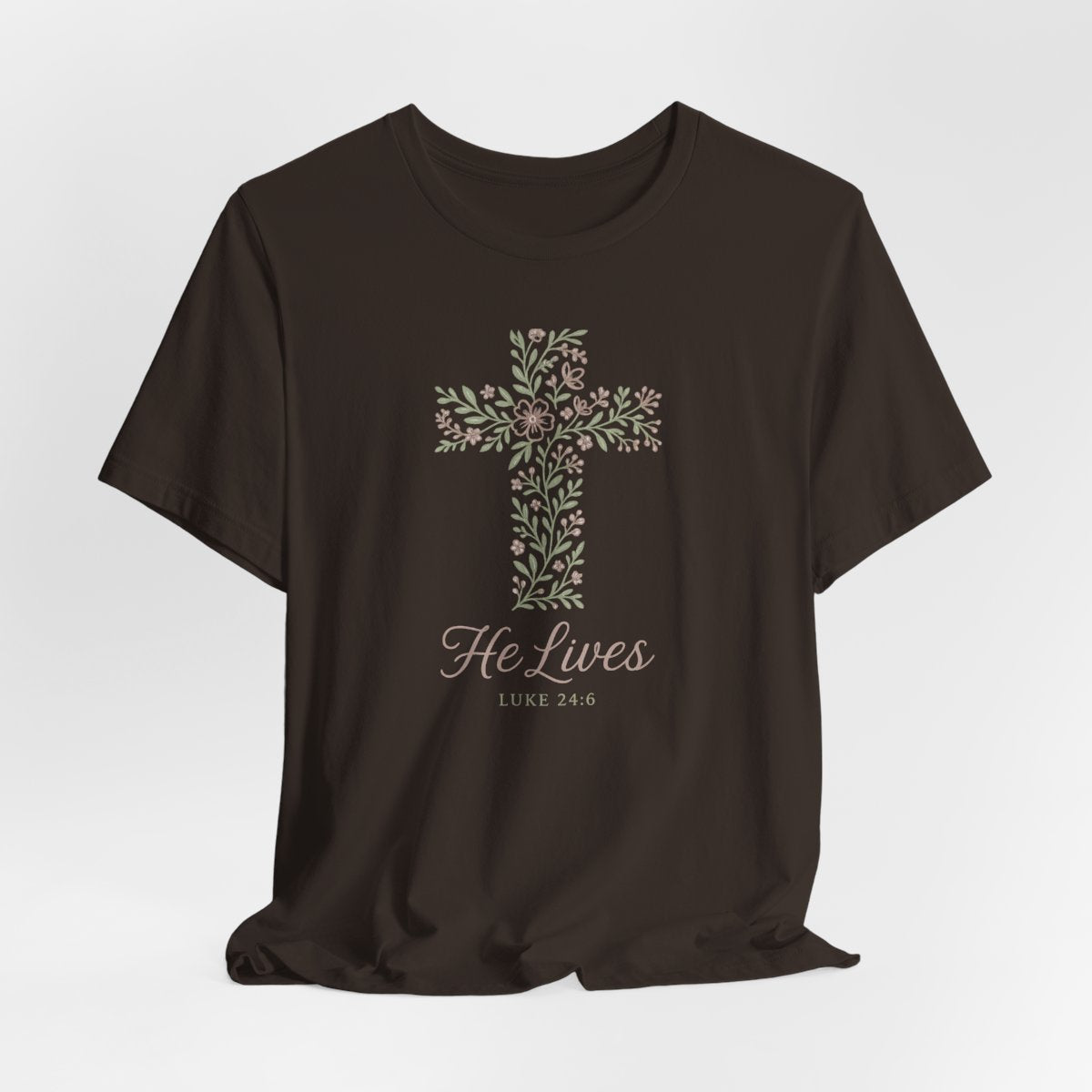 He Lives Floral Cross