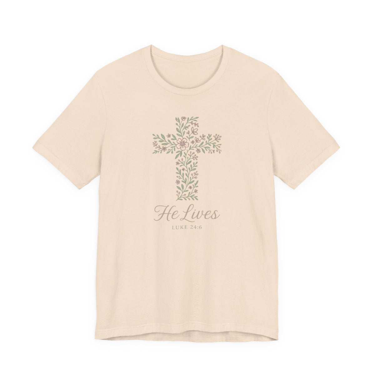 He Lives Floral Cross