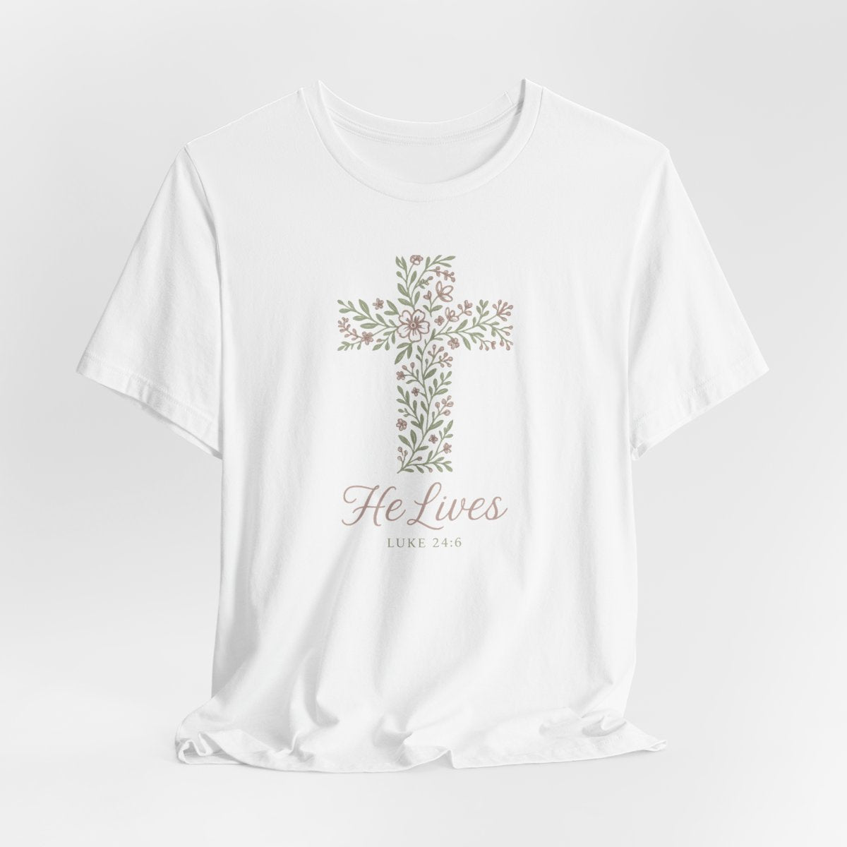 He Lives Floral Cross
