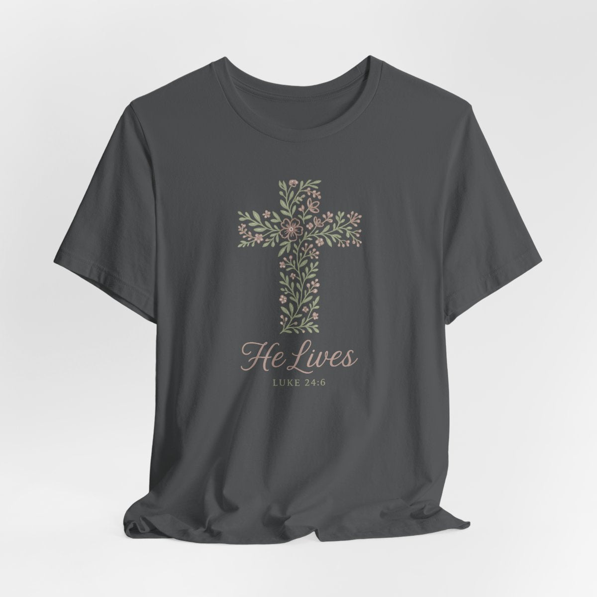 He Lives Floral Cross