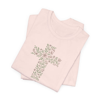 He Lives Floral Cross