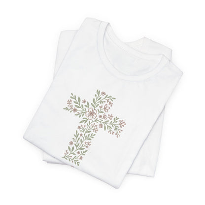 He Lives Floral Cross