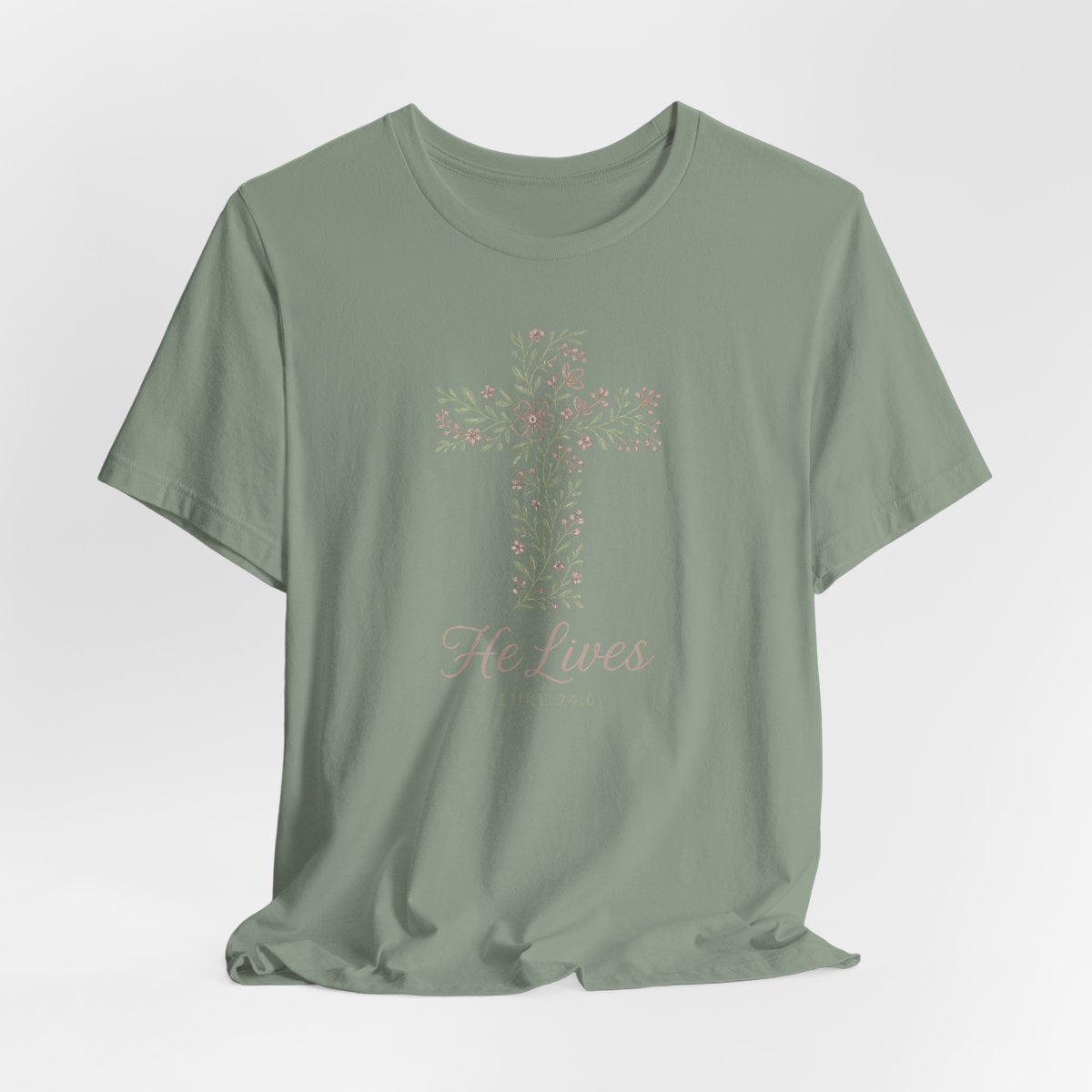 He Lives Floral Cross