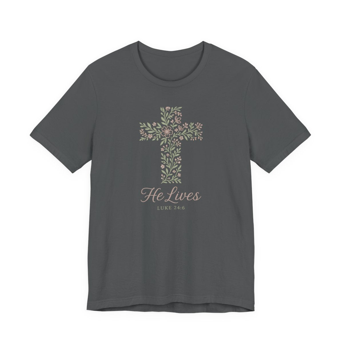 He Lives Floral Cross
