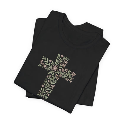 He Lives Floral Cross