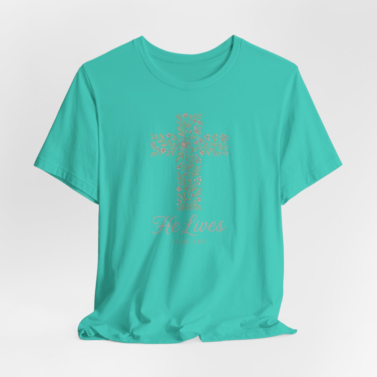 He Lives Floral Cross