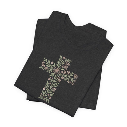 He Lives Floral Cross