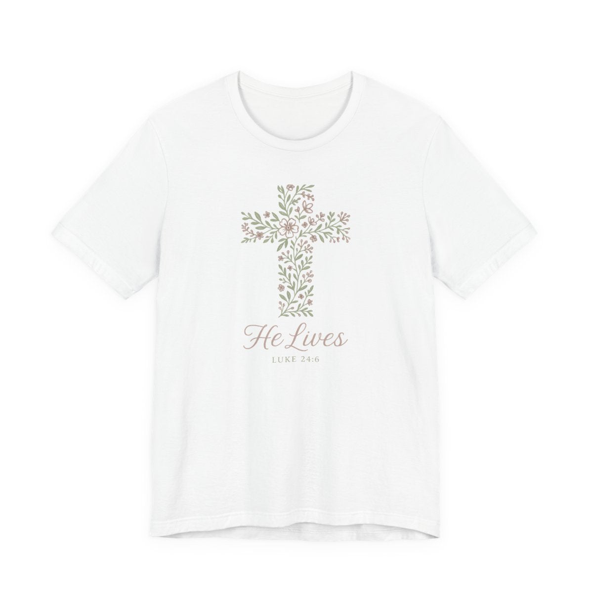 He Lives Floral Cross