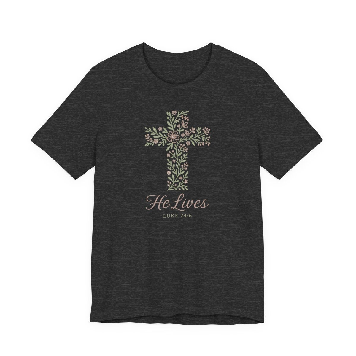 He Lives Floral Cross