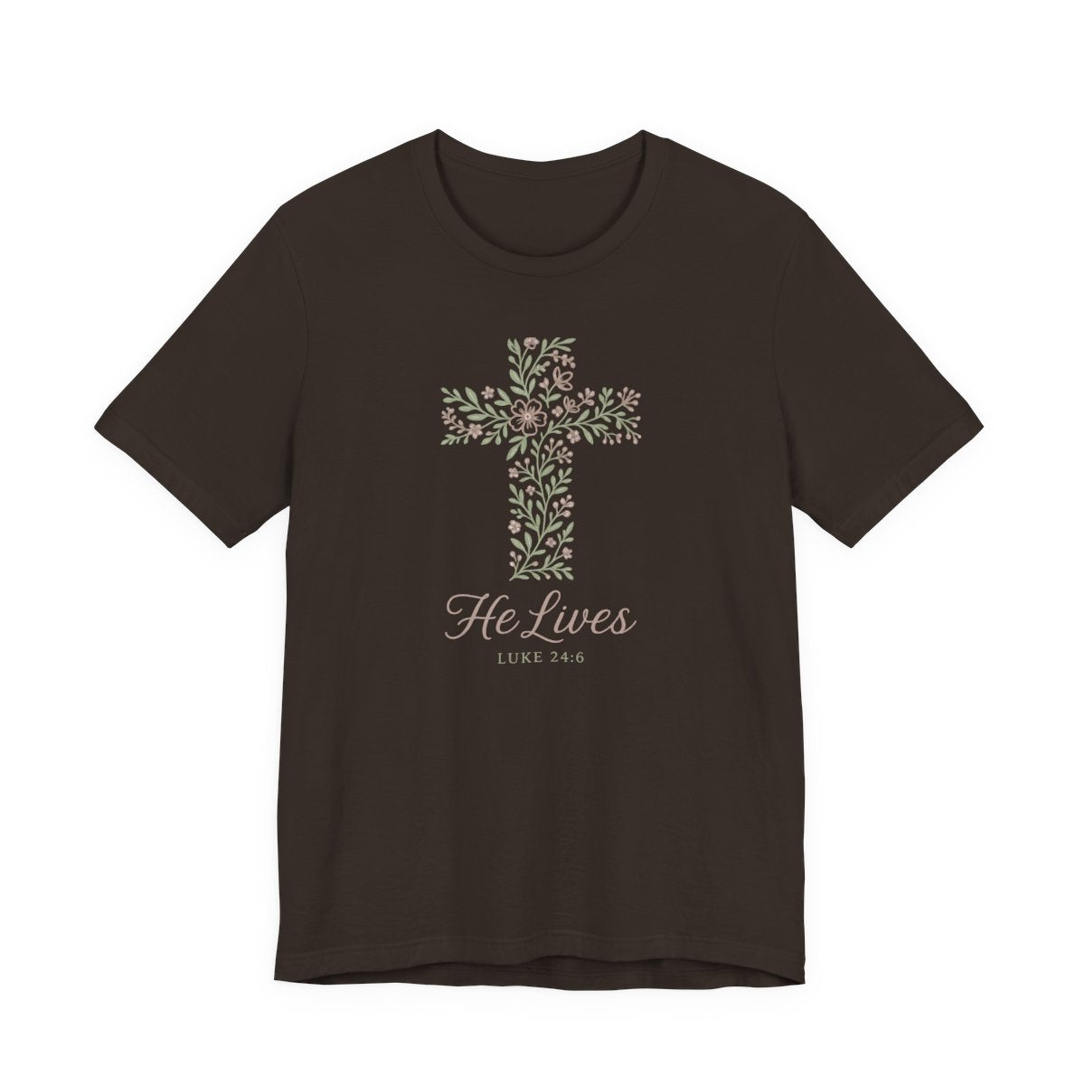 He Lives Floral Cross
