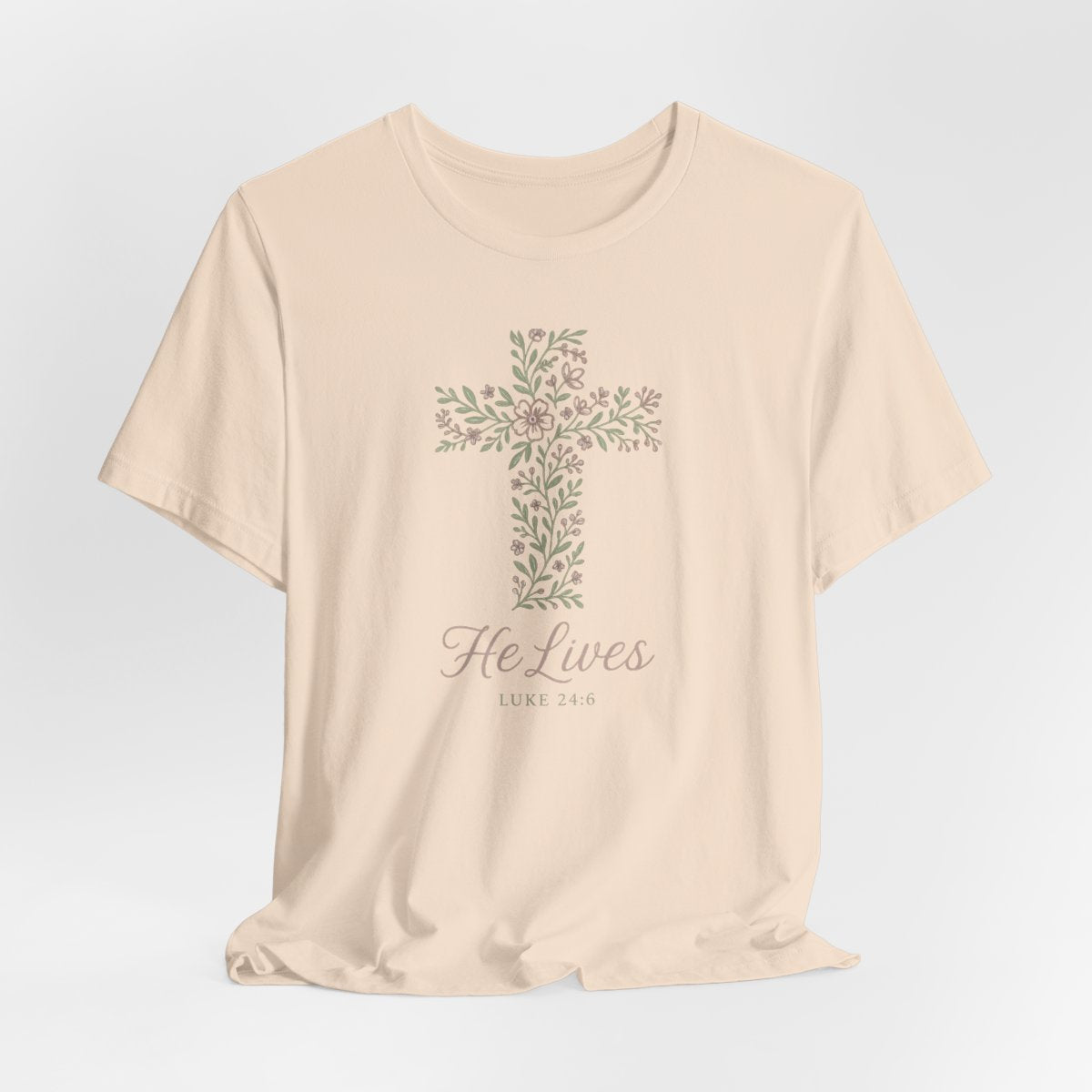 He Lives Floral Cross