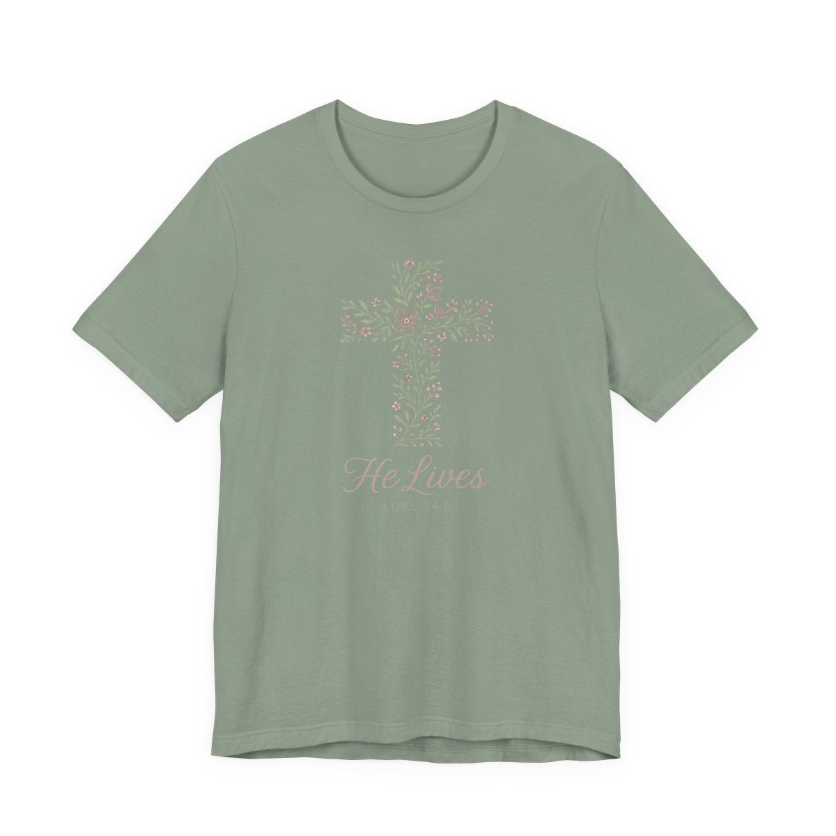 He Lives Floral Cross