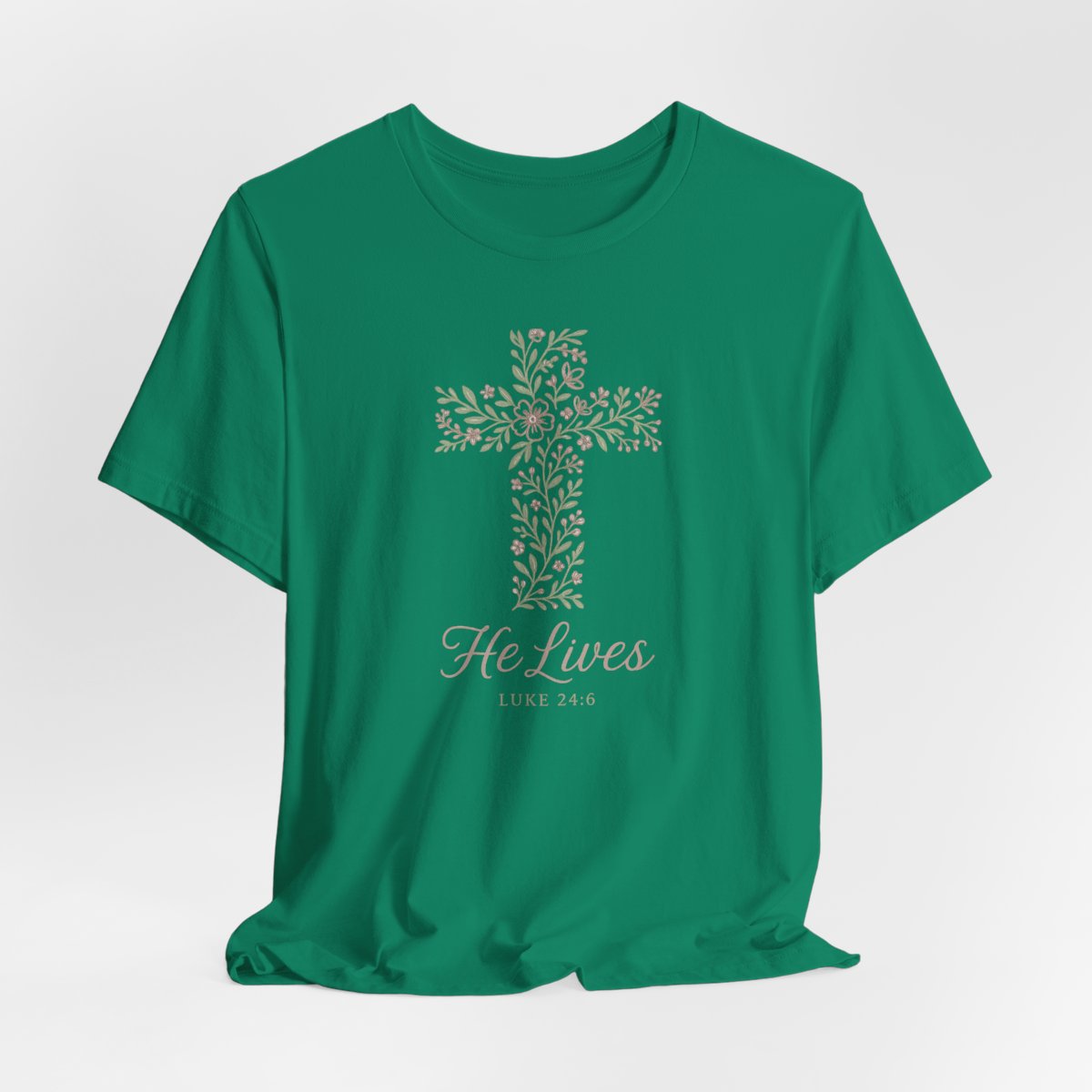 He Lives Floral Cross
