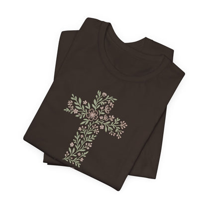 He Lives Floral Cross